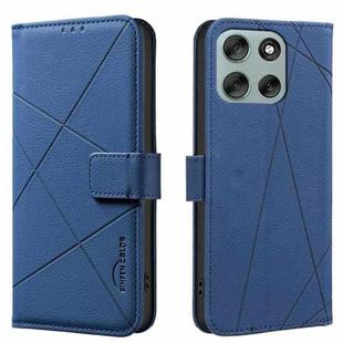 For Motorola Moto G56 5G Geometric Pattern RFID Leather Phone Case(Blue)