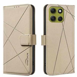 For Motorola Moto G86 5G Geometric Pattern RFID Leather Phone Case(Beige)