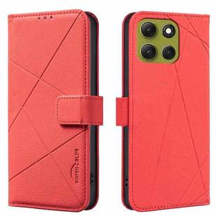 For Motorola Moto G86 5G Geometric Pattern RFID Leather Phone Case(Red)
