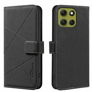 For Motorola Moto G86 5G Geometric Pattern RFID Leather Phone Case(Black)