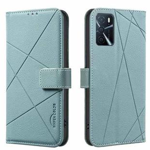 For OPPO A16 / A16S / A54S / A55 5G Geometric Pattern RFID Leather Phone Case(Green)