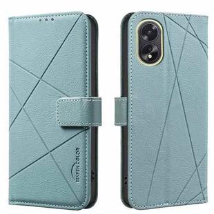 For OPPO A38 4G / A18 4G Geometric Pattern RFID Leather Phone Case(Green)