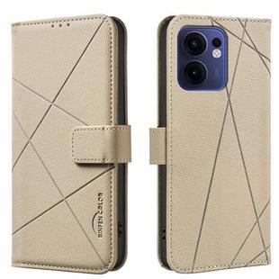 For OPPO Reno13 F 5G Geometric Pattern RFID Leather Phone Case(Beige)