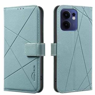 For OPPO Reno13 F 5G Geometric Pattern RFID Leather Phone Case(Green)