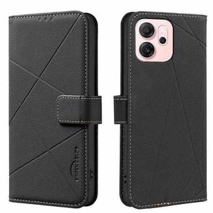 For OPPO Reno14 F 5G Geometric Pattern RFID Leather Phone Case(Black)