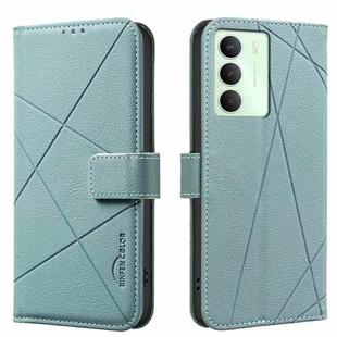 For Realme 14x 5G Geometric Pattern RFID Leather Phone Case(Green)