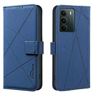 For Realme C71 4G Global Geometric Pattern RFID Leather Phone Case(Blue)