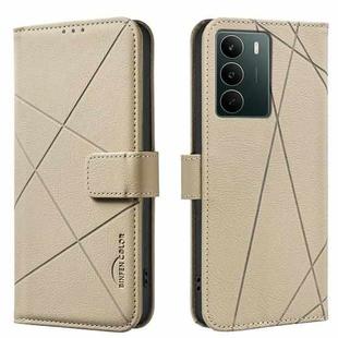 For Realme C71 4G Global Geometric Pattern RFID Leather Phone Case(Beige)