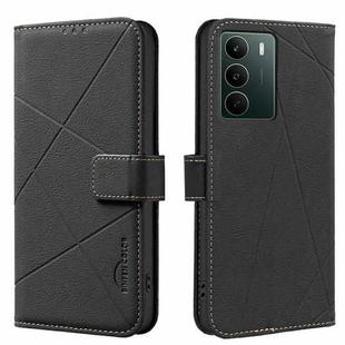 For Realme C71 4G Global Geometric Pattern RFID Leather Phone Case(Black)