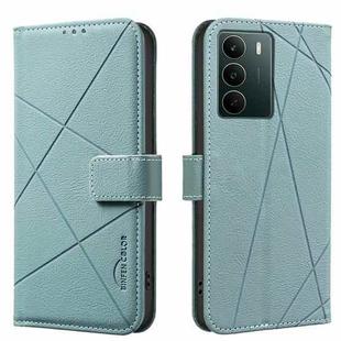 For Realme C71 4G Global Geometric Pattern RFID Leather Phone Case(Green)