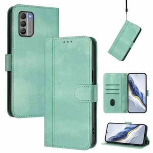 For Nokia G400 Line Splicing Buckle Retro Leather Phone Case(Mint Green)
