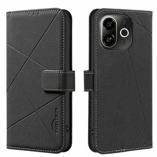 For Tecno Pop 9 5G / Spark 30C 5G Geometric Pattern RFID Leather Phone Case(Black)
