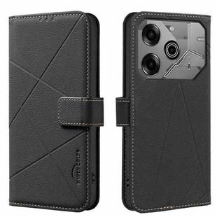 For Tecno Pova 6 / Pova 6 Pro 5G Geometric Pattern RFID Leather Phone Case(Black)