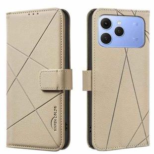 For Tecno Spark 40 4G Geometric Pattern RFID Leather Phone Case(Beige)