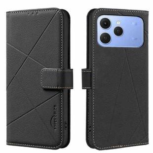 For Tecno Spark 40 4G Geometric Pattern RFID Leather Phone Case(Black)