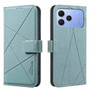 For Tecno Spark 40 4G Geometric Pattern RFID Leather Phone Case(Green)