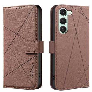 For Tecno Spark 40 Pro 4G Geometric Pattern RFID Leather Phone Case(Brown)