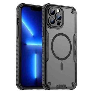 For iPhone 13 Pro Max Armor Glaze MagSafe Magnetic Phone Case(Black)