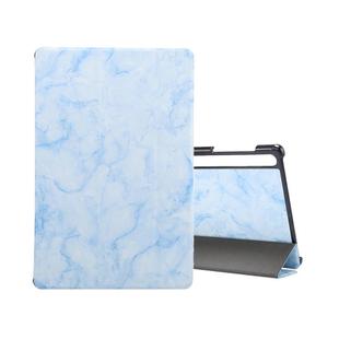 For Samsung Galaxy Tab S8+ / Tab S8 Plus /  Tab S7 FE / Tab S7+ / T970 Marble Texture Pattern Horizontal Flip Leather Case, with Three-folding Holder & Sleep / Wake-up Function(Blue)