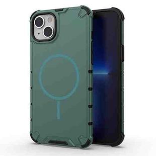 For iPhone 15 Grating Solid Color MagSafe Magnetic Phone Case(Green)