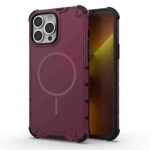 For iPhone 13 Pro Max Grating Solid Color MagSafe Magnetic Phone Case(Red)