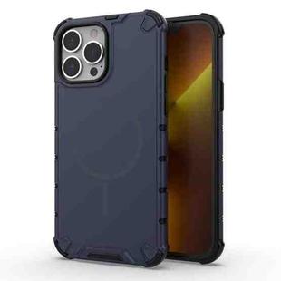 For iPhone 13 Pro Max Grating Solid Color MagSafe Magnetic Phone Case(Dark Blue)