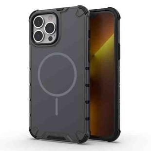 For iPhone 13 Pro Max Grating Solid Color MagSafe Magnetic Phone Case(Dark Grey)