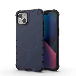 For iPhone 13 Grating Solid Color MagSafe Magnetic Phone Case(Dark Blue)