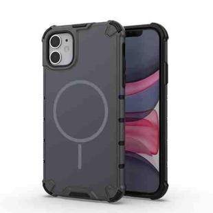 For iPhone 11 Grating Solid Color MagSafe Magnetic Phone Case(Dark Grey)