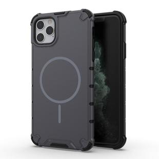 For iPhone 11 Pro Max Grating Solid Color MagSafe Magnetic Phone Case(Dark Grey)