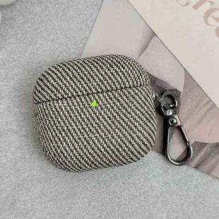 For AirPods Pro 2 Diagonal Striped Leather Bluetooth Earphone Protective Case(Green)