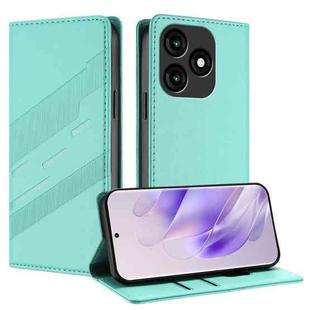 For itel A70 Embossed Multi-functional Wallet Retro Leather Phone Case(Mint Green)