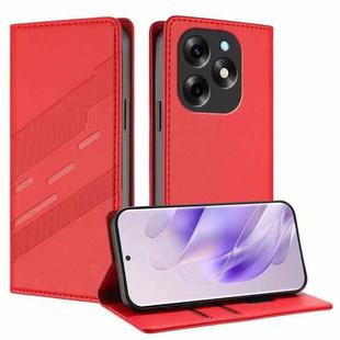 For itel S23+ Embossed Multi-functional Wallet Retro Leather Phone Case(Red)