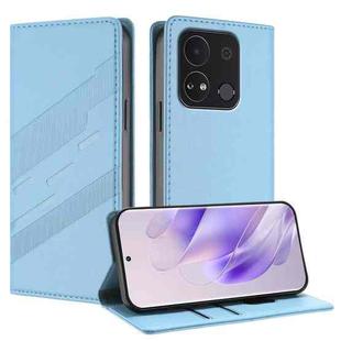 For itel A04 Embossed Multi-functional Wallet Retro Leather Phone Case(Light Blue)