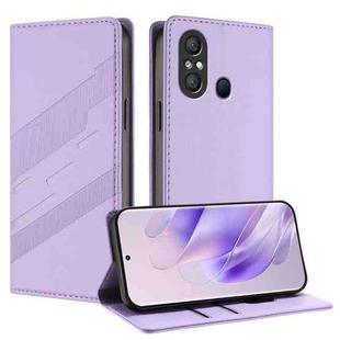 For itel A49 / A58 / A58 Pro Embossed Multi-functional Wallet Retro Leather Phone Case(Light Purple)