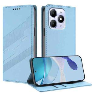 For itel A90 Embossed Multi-functional Wallet Retro Leather Phone Case(Light Blue)