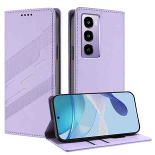 For itel City 100 Embossed Multi-functional Wallet Retro Leather Phone Case(Light Purple)