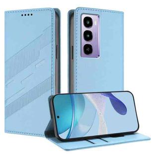 For itel City 100 Embossed Multi-functional Wallet Retro Leather Phone Case(Light Blue)