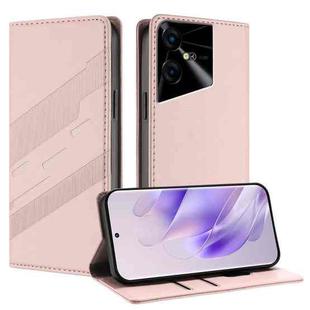 For Tecno Pova Neo 3 Embossed Multi-functional Wallet Retro Leather Phone Case(Pink)