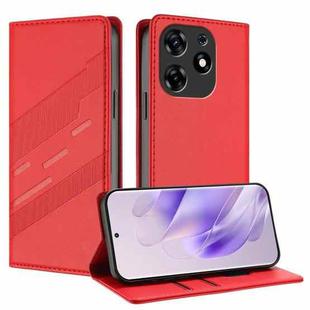 For Tecno Spark 10 Pro Embossed Multi-functional Wallet Retro Leather Phone Case(Red)