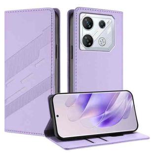 For Infinix GT 10 Pro Embossed Multi-functional Wallet Retro Leather Phone Case(Light Purple)