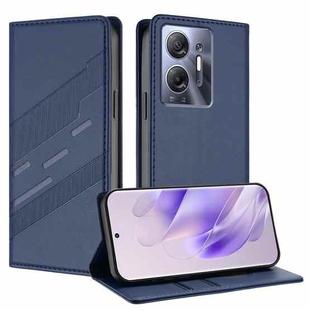For Infinix Hot 30 5G Embossed Multi-functional Wallet Retro Leather Phone Case(Dark Blue)