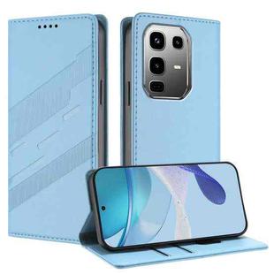 For Infinix Note 50 Pro+ 5G Embossed Multi-functional Wallet Retro Leather Phone Case(Light Blue)