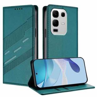 For Infinix Note 50x 5G Embossed Multi-functional Wallet Retro Leather Phone Case(Dark Green)