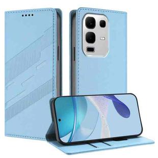 For Infinix Note 50x 5G Embossed Multi-functional Wallet Retro Leather Phone Case(Light Blue)