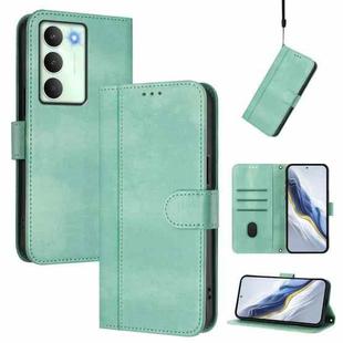 For Realme V70 5G / C75 5G Line Splicing Buckle Retro Leather Phone Case(Mint)