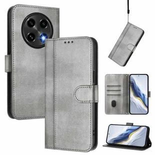 For OPPO A2 Pro 5G / F27 Pro 5G Line Splicing Buckle Retro Leather Phone Case(Grey)