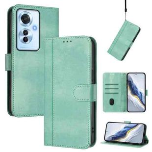 For OPPO Reno11 F 5G Global / F25 Pro 5G India Line Splicing Buckle Retro Leather Phone Case(Mint)
