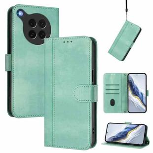 For OPPO Find X8s 5G Line Splicing Buckle Retro Leather Phone Case(Mint)