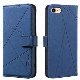 For iPhone 6 / 7 / 8 / SE Geometric Pattern RFID Leather Phone Case(Blue)